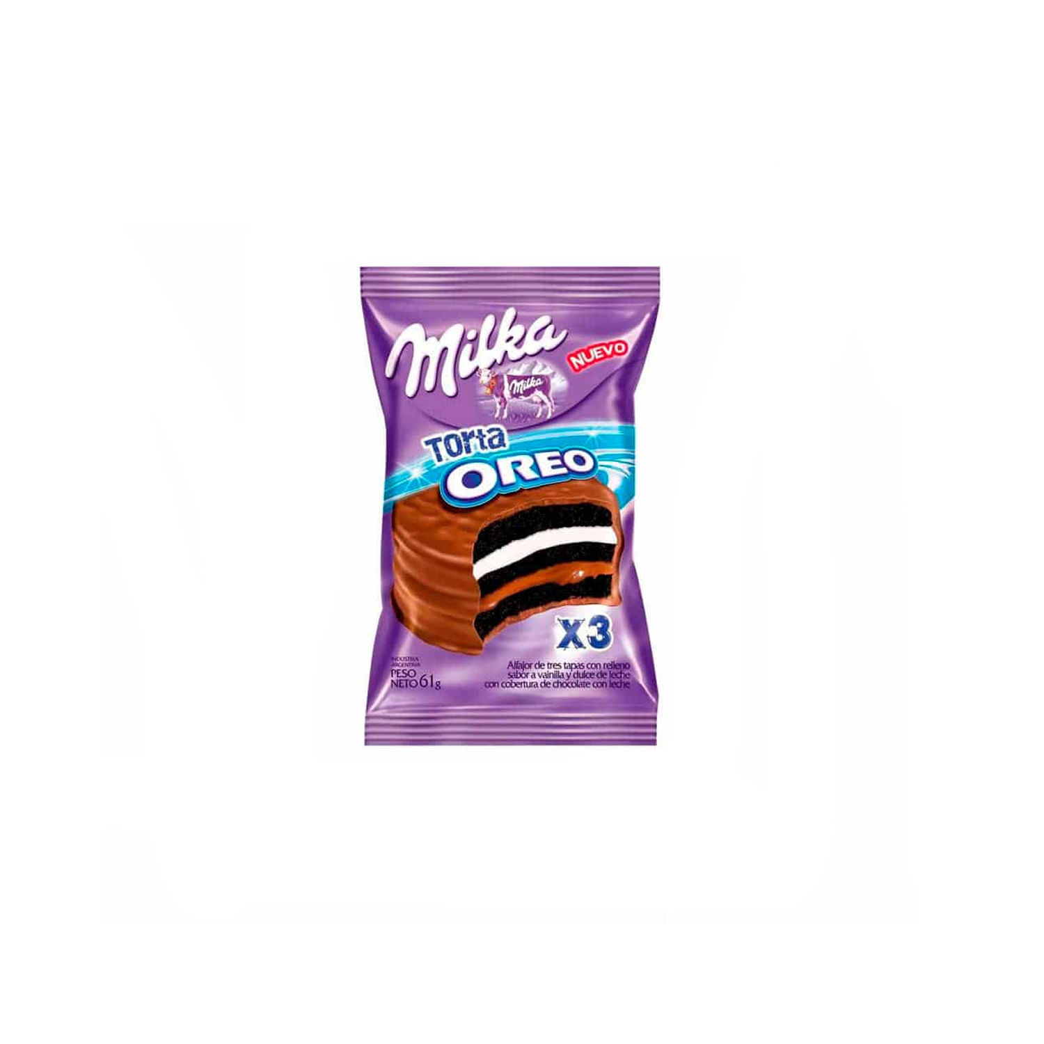 Milka Alfajor Torta Oreo Dulce De Leche 61 Gr