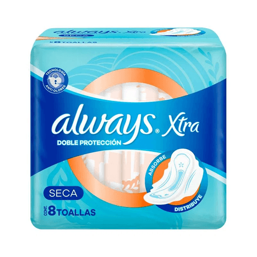 Toallas Femeninas Always Protección Seca  8 Un